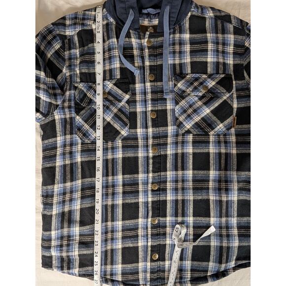 Legendary Outfitters Men’s Flannel Jacket Plaid Hooded Button Front Cotton Small - Picture 11 of 13